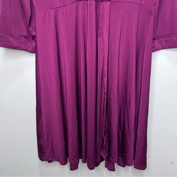 Torrid Burgundy Long Sleeve Faux Wrap Dress Size 1x - Picture 3 of 8